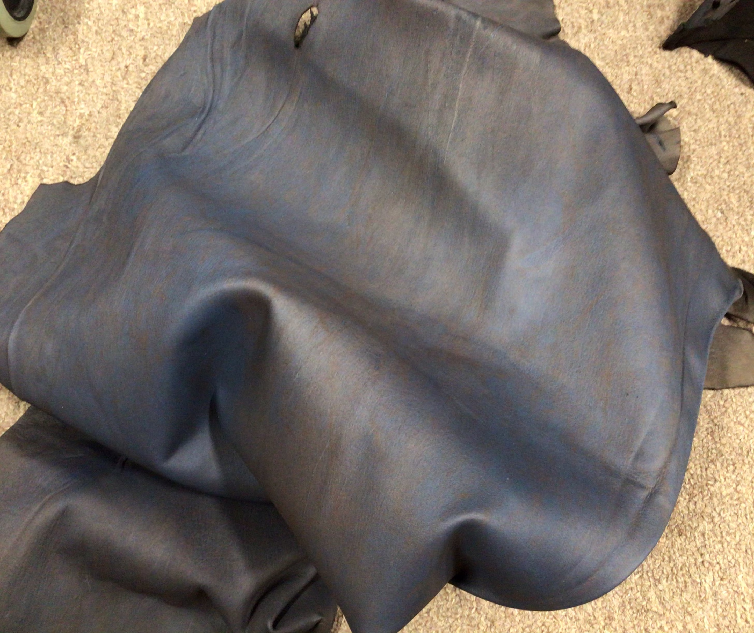 Matte Navy & Brown Distressed Leather Deerskins Osm369