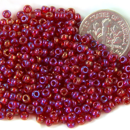 Seed Beads, 8/0 Size, Ruby Red, Kumihimo Accent Spacer Czech Beadsa 10 Grams