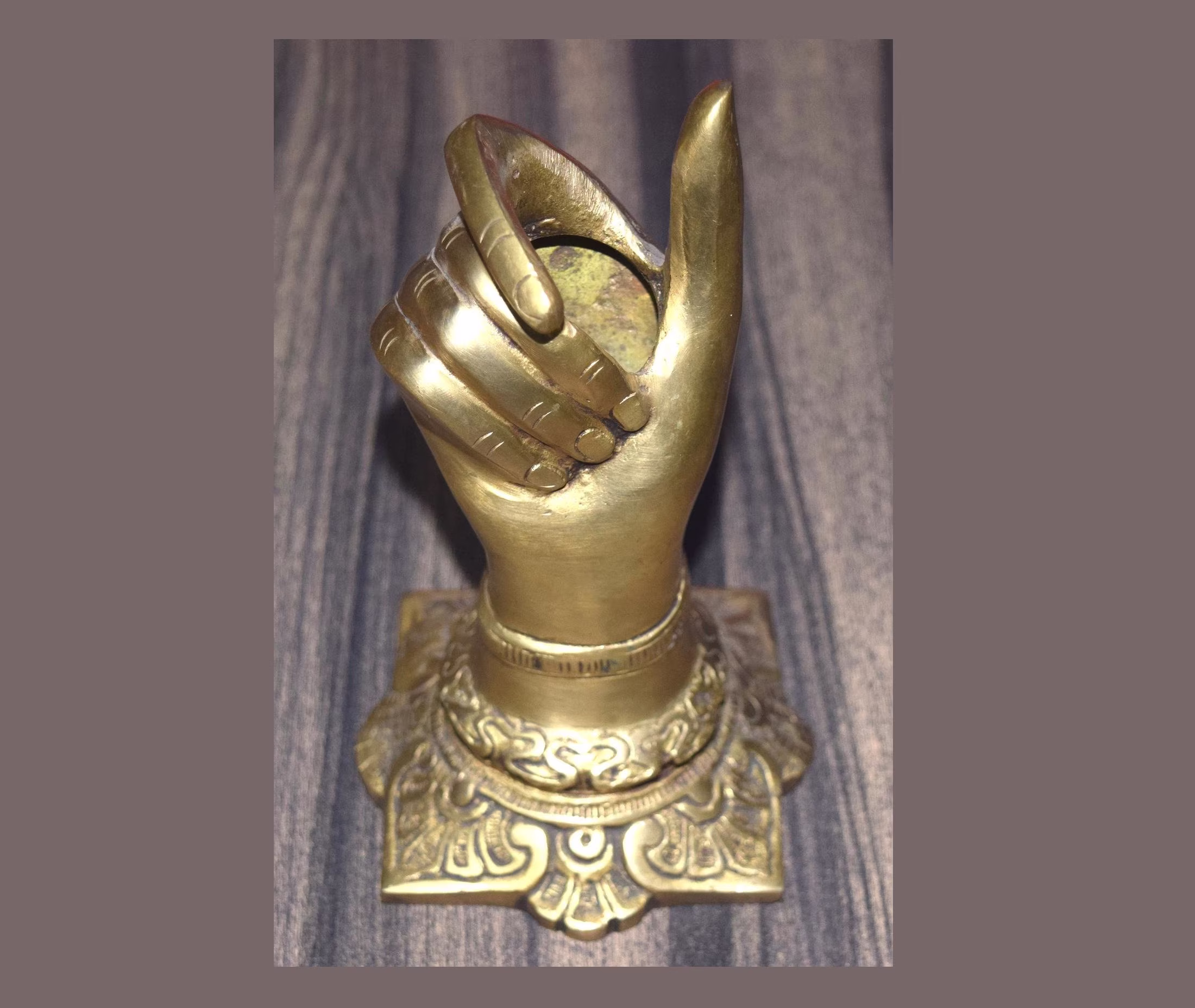 Flower Bouquet Lady Hand Stand | Brass Home Office Table Decoration