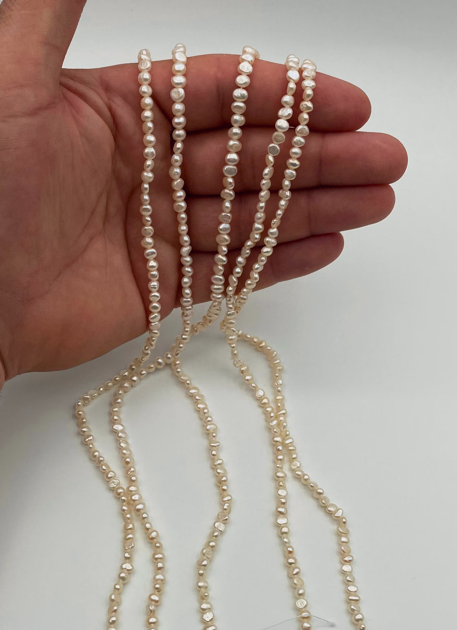 4-5 Mm Seed Pearls, White Small Pearl Bead, Fresh Water Button Pearl, Genuine Natural Color Tiny Bead Supplies Inc001