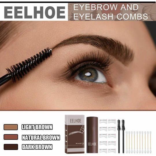 Kartokner - Light Brown、Dark Brown、Natural Brown One Step Eyebrow Stamp Shaping KitEyebrow Stamping And Shaping Kits Eyebrow Makeup Powder With 10
