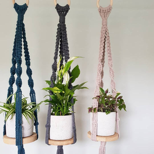 Hanging Plant Shelf Teal | Charcoal Pearl