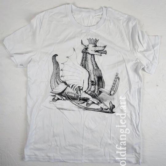 Dragon War Machine | C1455 - Unisex Organic T-Shirt, Vintage Style Art T-Shirt
