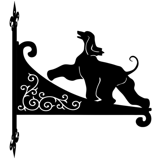 Afghan Hound Ornamental Scroll Hanging Bracket