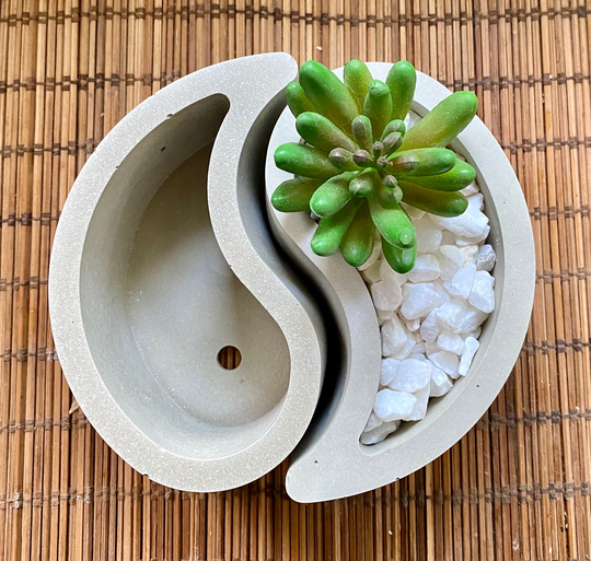 Yin Yang Cement Garden Pot Minimalist Industrial Home Decor
