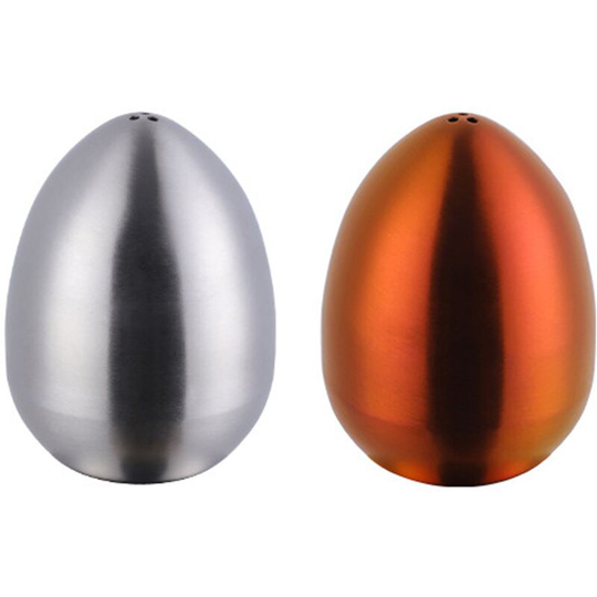 Fvbjd - Stainless steel egg seasoning jar kitchen salt and pepper shaker with three holes Natural color + magic red