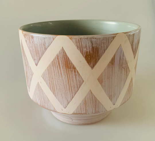 Hand Made Large Indoor Pink Plant Pot With Light Teal Interior, Planter, For Plants, Homeware, Home Gifts