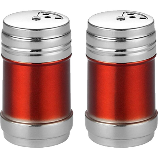 Fvbjd - Stainless Steel Salt and Pepper Shakers Set for Kitchen Condiments 【Red】Small