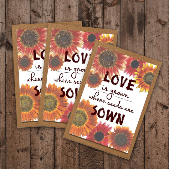 Sunflower Seed Packets Wedding Favor