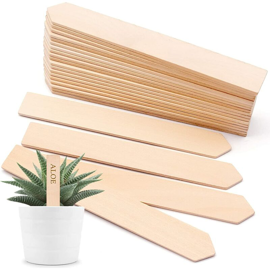 30 Pieces Seedling Flower Wooden Labels, Wooden Plant Signs for Garden Herb Seedlings (15.3 × 2 × 0.3 cm)