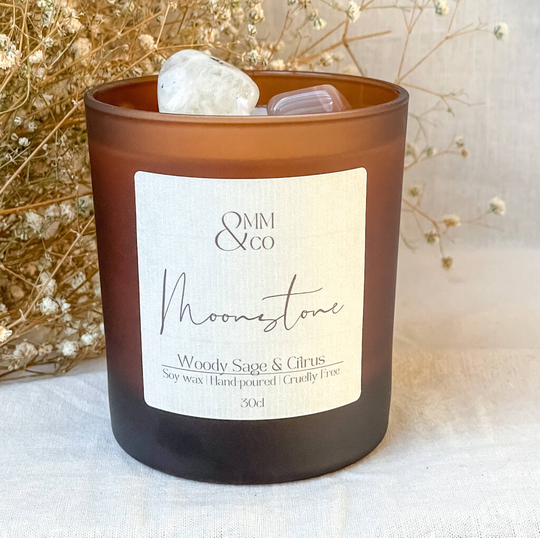 New Beginnings Moon Ritual Luxury Crystal Candle