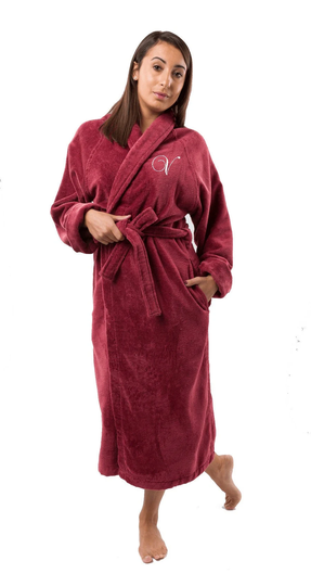 Organic Velvet Bathrobe With Name Embroidery, Cotton Robe, Name, Embroidered Bathrobe, Robe