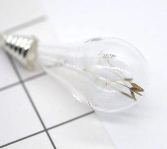 Handmade Real Dandelion Seeds in Glass Wish Bottle Only Pendant