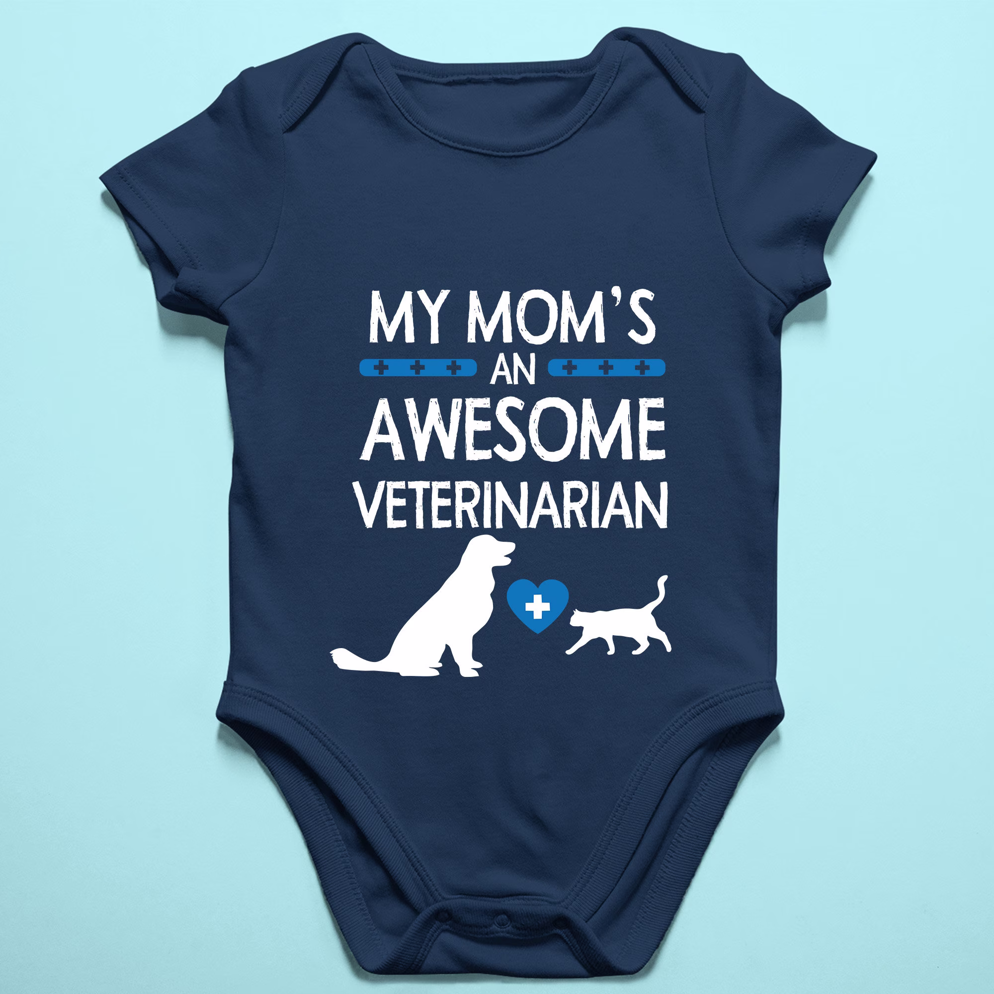 Veterinarian - My Mom's An Awesome Veterinarian Organic Cotton Baby Bodysuit/Infant/Toddler Onesie/Baby Onesie/Newborn Gift/Baby Shower Gift