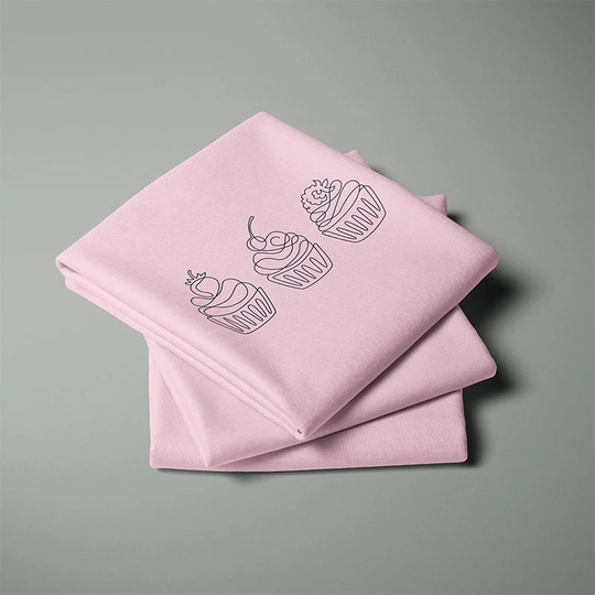 Lissielou Modern Cupcake 100% Organic Cotton Tea Towel, Printed Baking Gift, Kitchen Pattern Towel