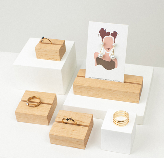 Earrings Display Stand, Earring Card Holder, Organizer, Stud Ring Craft Show Display, Light Wood
