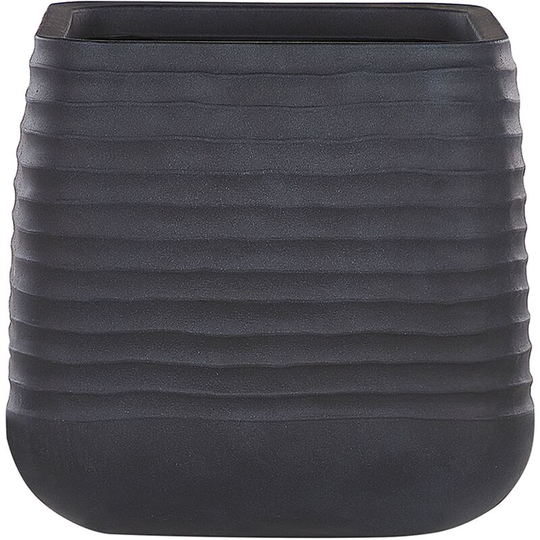Beliani - Modern Outdoor Garden Flower Pot Large 50 x 49 cm Square Planter Black Parikia - Black