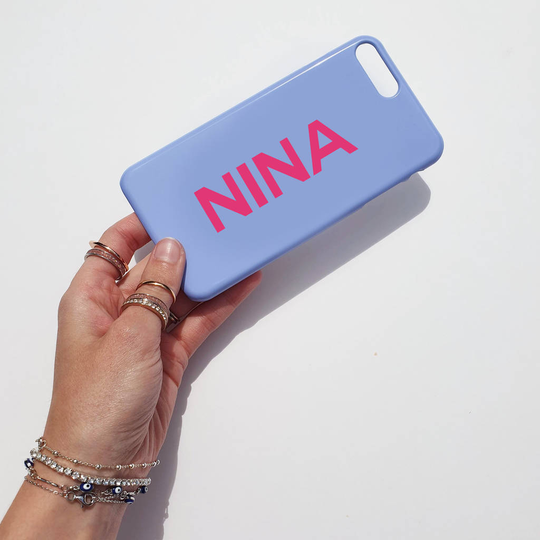 Powder Blue And Pink Personalised Phone Case
