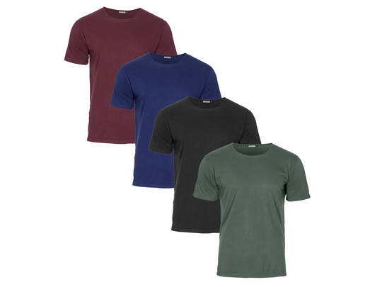 Mens Organic Cotton & Bamboo T-Shirt, Pack Of 4