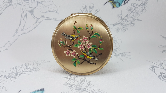 Vintage Stratton Bird Compact Signed A Wagg, Vintage Powder Compact, Mirror
