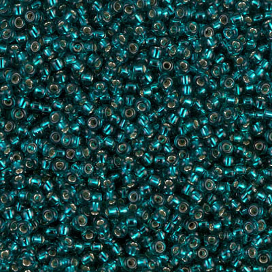 Miyuki Seed Beads 11/0 Transparent Silver Dark Teal , 0030-New