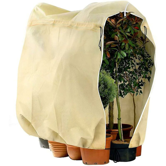 Winter Plant Frost Protector Covers, Garden Fleece Frost Protector for Plants with Zipper Drawstring, Tear Resistant Garden Plant Warmer Fleece Plug
