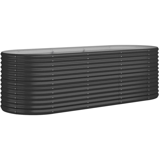 Garden Planter Powder-coated Steel 224x80x68 cm Anthracite vidaXL - Anthracite