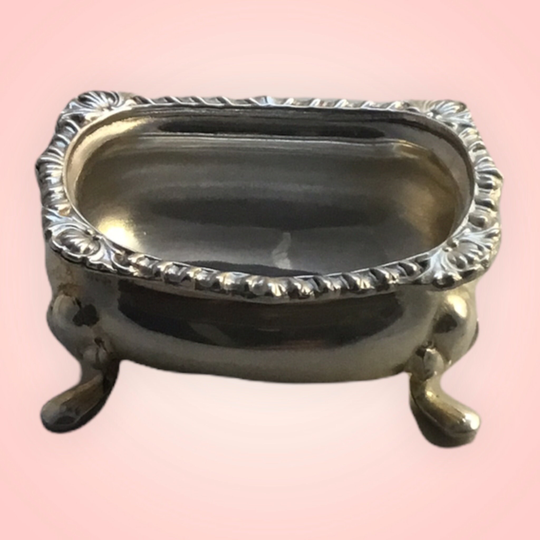 Victorian, Individual Silver Salt Cellar, Made in England, Lion Rampant Mark
