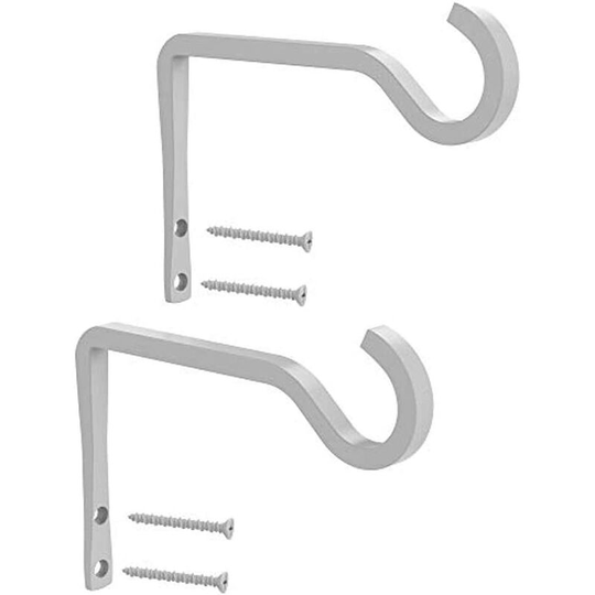 2Pcs Heavy Duty Metal Wall Hook Straight Plant Hanger Hanging Basket Bracket Set for Bird Feeders Planters Lanterns