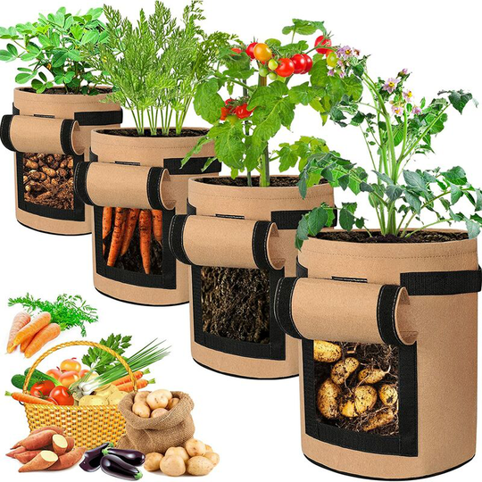 Benobbykids - Potato Grow Bags Plant Grow Bags,10 Gal Tomato Grow Bags Breathable Fabric Vegetable Garden Growing Bag with Handles and Access Flap
