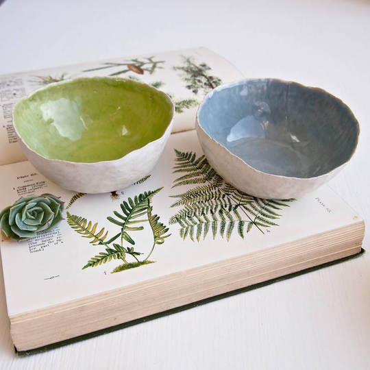A Handmade Ceramic Ring Dish In Green Or Powder Blue, Spring Green/Green/Powder Blue