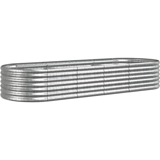 Vidaxl - Garden Planter Powder-coated Steel 224x80x36 cm Silver Silver