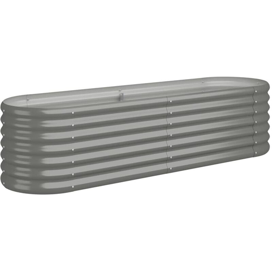 Vidaxl - Garden Planter Powder-coated Steel 152x40x36 cm Grey Grey
