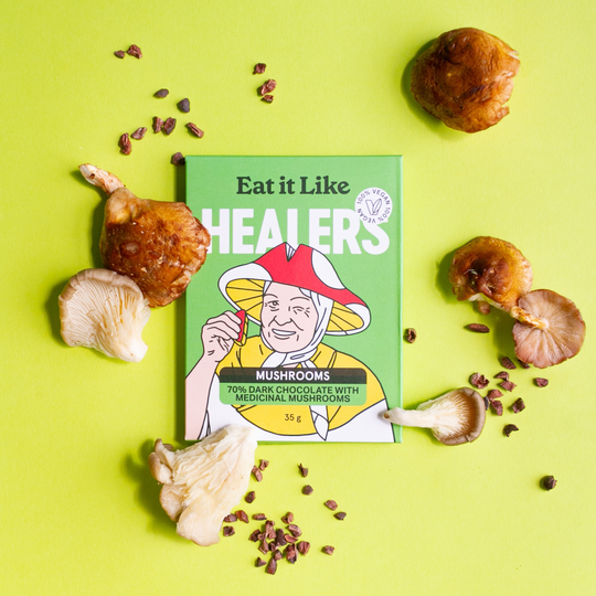 'Healers' Medicinal Mushrooms Dark Chocolate Bar