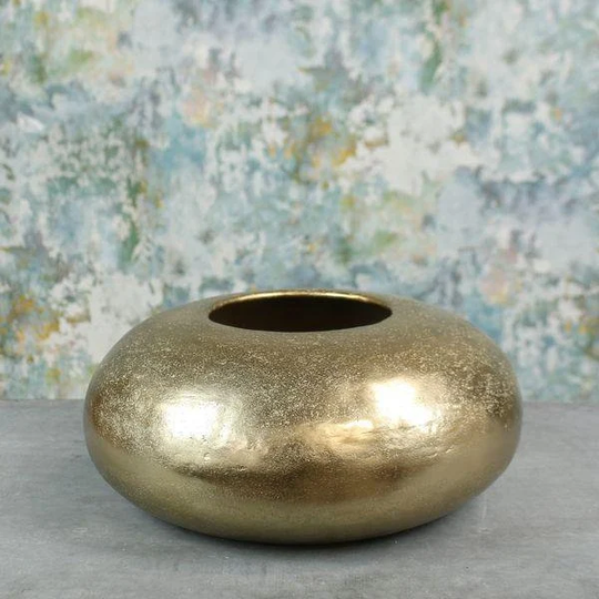 Gold Mayfair Pebble | Large Metal Vase 15 X 35cm