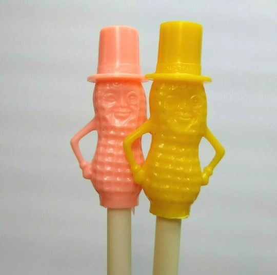 Mr Peanut Vintage Pink Yellow Drinking Straws 1950S Planters Peanuts Pop Culture