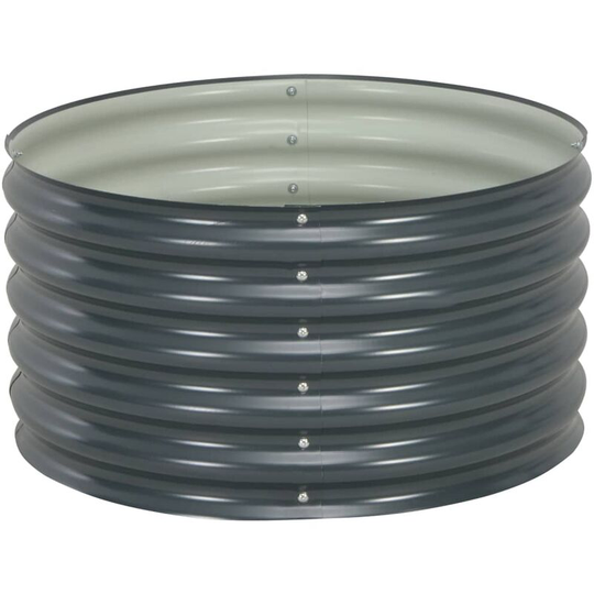 Topdeal - Garden Planter 80x80x44 cm Galvanised Steel Grey VDTD29660