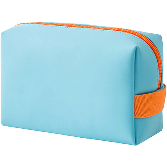 Portable Cute Travel Makeup Bag for Women and Zipper Pouch Makeup Organizer Bag light blue