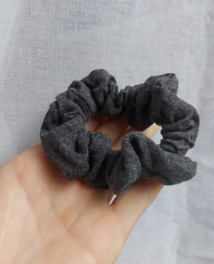 Organic Cotton Soft Grey Scrunchie