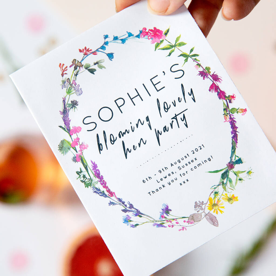10 Wildflower Wreath Hen Party Seed Packets