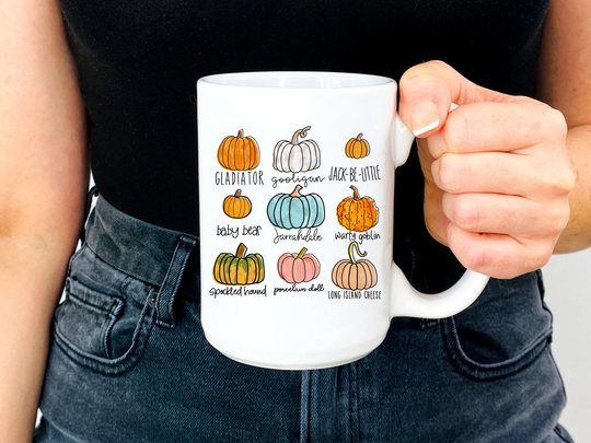 Pumpkin Varieties Coffee Mug, Fall Pumpkins Halloween Season 2021 , Mug