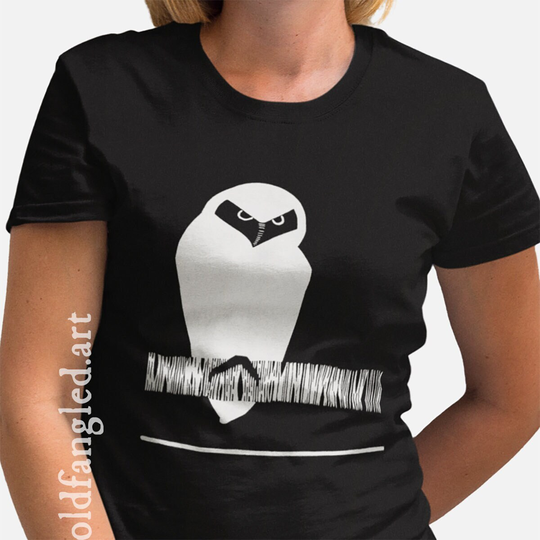 An Owl Observes | 1930 - Unisex Organic T-Shirt, Vintage Style T-Shirt