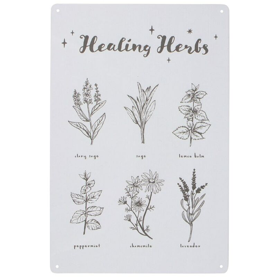 Something Different - Healing Herbs Metal Plaque (One Size) (Black/Silver) - Black/Silver