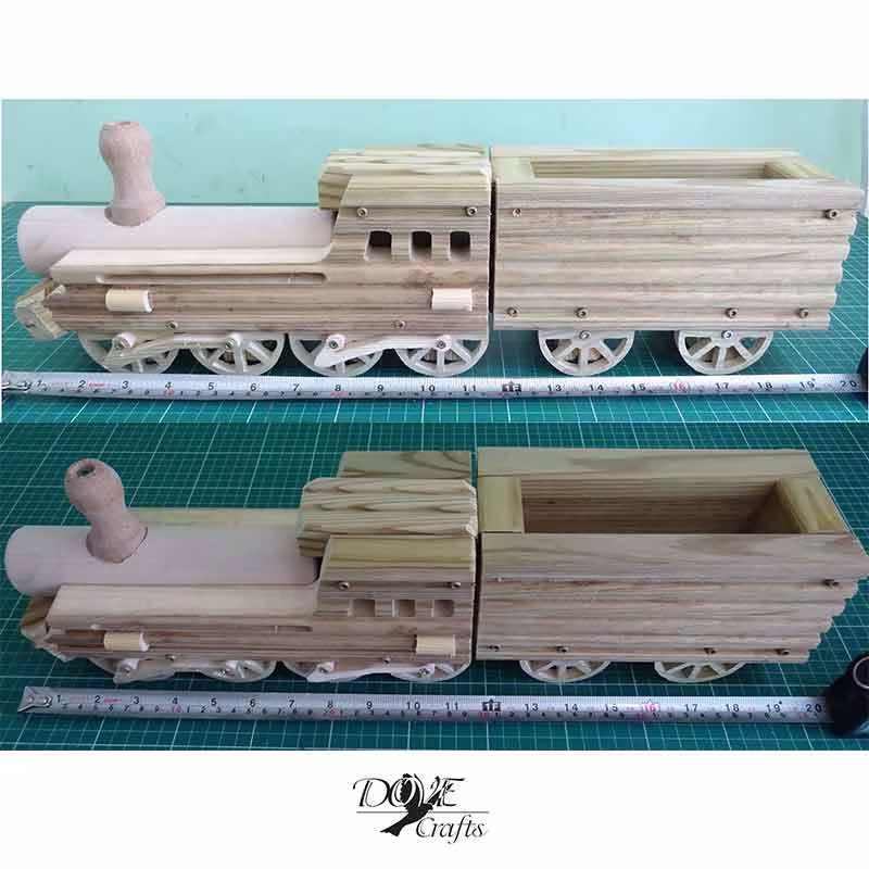 Small Wooden Train Engine Tender Carriages Personalised Gift Christmas Memorial Garden Patio Indoors