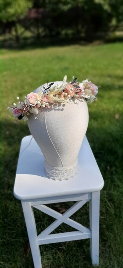 Dried Flower Crown, Pink Mommy & Me Crowns, Floral Crown-Boho Fall Dried Halo, Rustic Crown