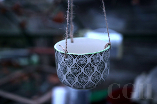 Ria Leaves Pattern Hanging Planter, Botanical, Sass & Belle