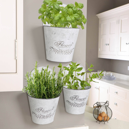 Three Kitchen Herb Garden Planters