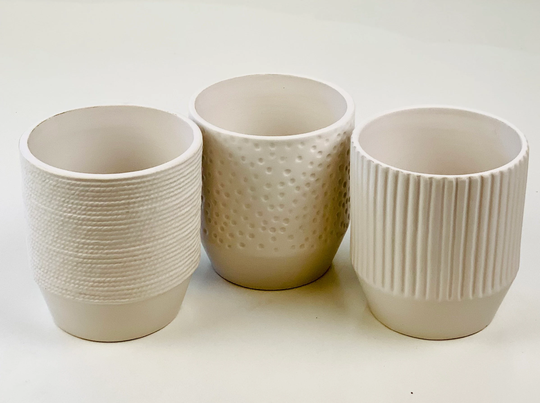 Country White Ceramic Planter/House Plant Pot For 9cm Pots