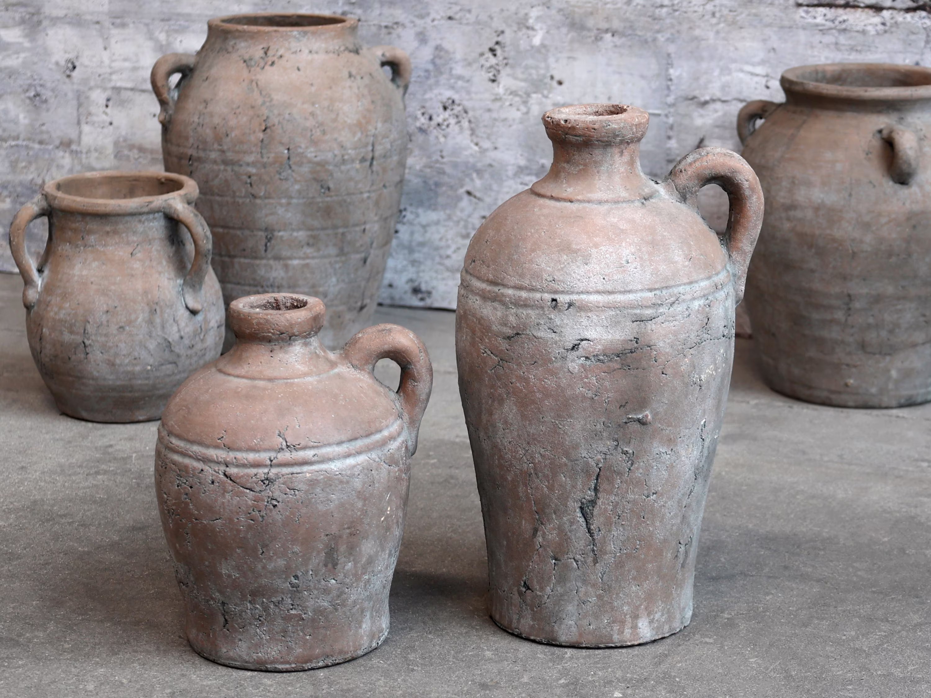 Large Terracotta Bottle With Handle - 2 Sizes Rustic Natural Ceramic Unique Modern Boho Dried Faux Flower Vase Decorative Indoor
