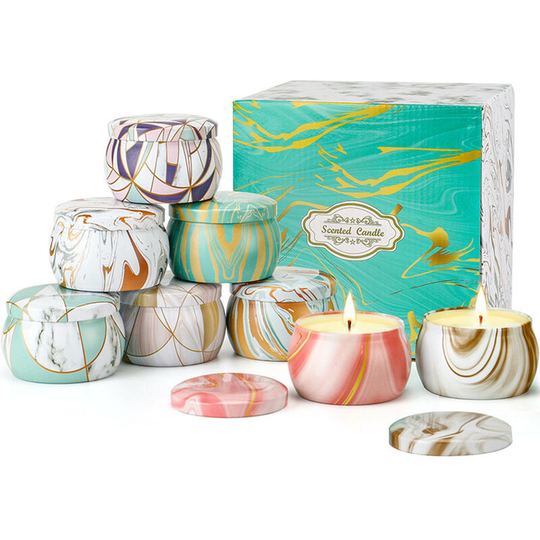 Scented Candle Aromatherapy Candles 100% Pure Soybean Wax with Plant Essential Oils for Stress Relieve for Party Dinner and Gift 8 Pack (Multicolor)